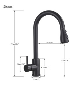 Black Pull Out Kitchen Sink Faucet Deck Mounted Stream Sprayer Kitchen Mixer Tap Bathroom Kitchen Hot Cold Tap