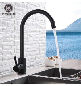 Stainless steel  Matte Kitchen Faucet  Deck  Sinks Faucet High Arch 360 Degree Swivel Cold Hot Mixer Water Tap