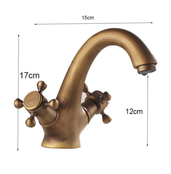 2024 New Basin Faucet Dual Handle  Single Hole Deck Mounted Brass Bathroom Vanity Sink Mixers Hot and Cold Tap