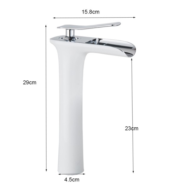 Luxurious Bathroom Basin Faucet Brass Deck Mounted White Mixer Taps Single Handle Hot Cold Water Mixer Tap