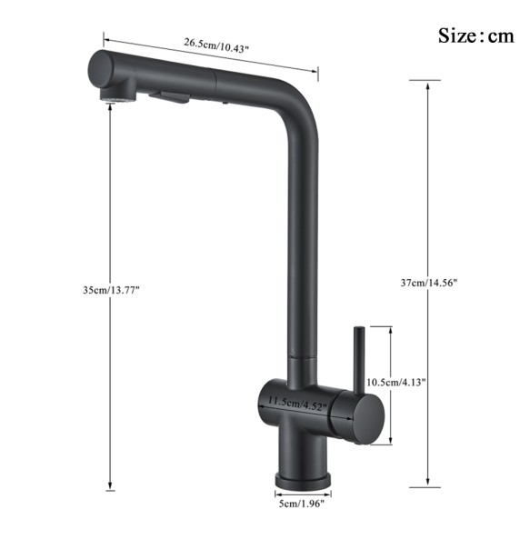 Black Pull Out Kitchen Sink Faucet High Pressure Two Model Stream Sprayer Nozzle Stainless Steel Hot Cold Wate Mixer Tap Deck