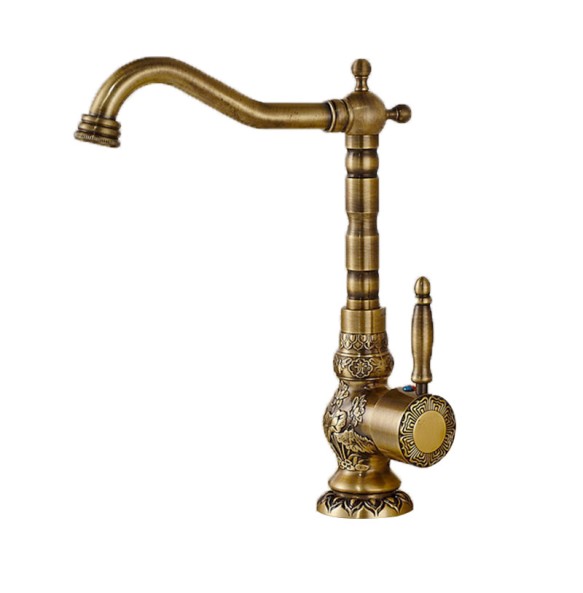 2024 New Home Decoration Bathroom Sink Mixer Faucet Crane Single Handle Water Tap Brass Antique Faucet Hot and Cold Water