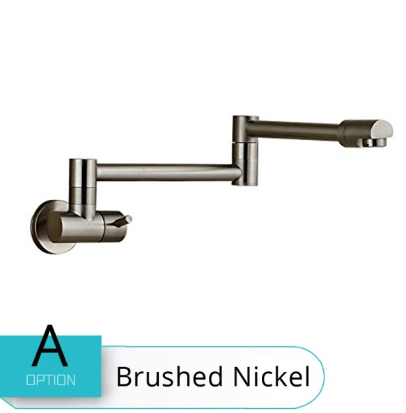 Brushed Nickel Single Handle Bathroom Kitchen Faucet One Hole Cold Water Folding Washing Basin Taps