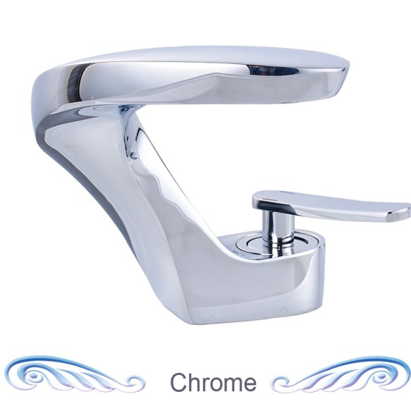 Bathroom Sink Mixer Faucet Single Lever Deck Mounted Brass Hot and Cold Basin Taps Brushed Nickel