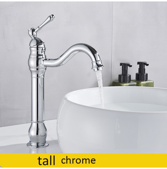 2024 New Luxurious Antique Bathroom Basin Faucet Brass Deck Mounted White Mixer Taps Short  Hot and Cold Mixer Tap