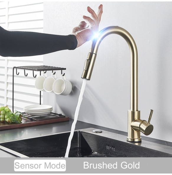 Pull Out Sensor Black Kitchen Faucet Sensitive Touch Control Faucet Mixer For Kitchen Touch Sensor Kitchen Mixer Tap