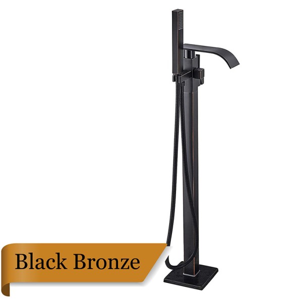 Best Quality Bathtub Faucet Freestanding Bathroom Tub Sink Faucet Single Handle Black Waterfall Bath Shower Set with Handshower