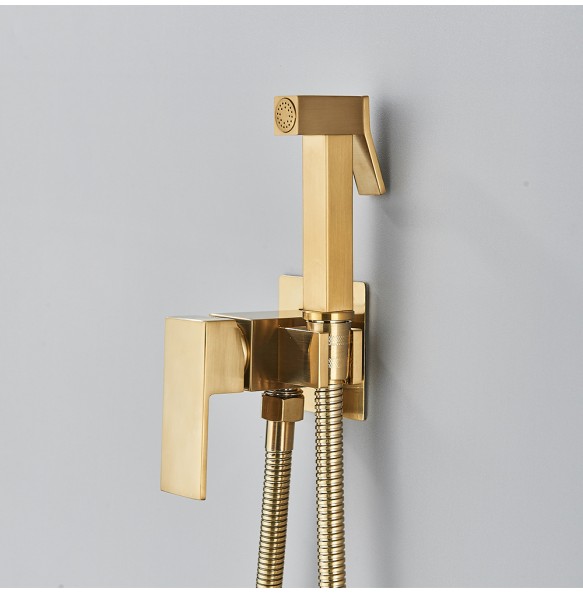 2024 New Brass Shower Tap Bidet Faucet Washer Mixer Muslim Shower Ducha Higienica Cold & Hot Water Mixer Crane Square Shower Spray