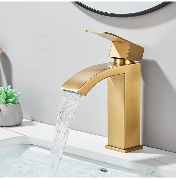 2024 New Waterfall Bathroom Faucet Stainless Steel Basin Sinks Mixer Tap Cold And Hot Water Tap Single Hole Bath Sink Faucets Crane