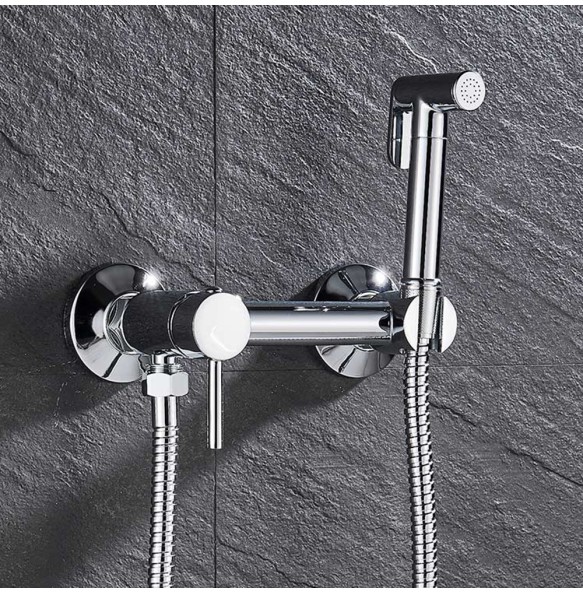 2024 New Brass Shower Tap Bidet Faucet Washer Mixer Muslim Shower Ducha Higienica Cold & Hot Water Mixer Crane Square Shower Spray