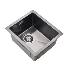 Gun Grey Kitchen Sink Large Single 304 Stainless Kitchens Accessories Oil and Scratch Resistant Sink