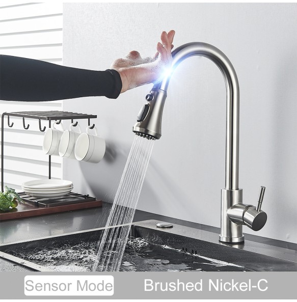 Pull Out Sensor Black Kitchen Faucet Sensitive Touch Control Faucet Mixer For Kitchen Touch Sensor Kitchen Mixer Tap