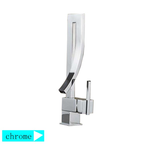 2024 New Bright Black Bathroom Basin Faucet Brass Deck Mounted Waterfall Mixer Taps Single Handle Hot Cold Water Mixer Tap