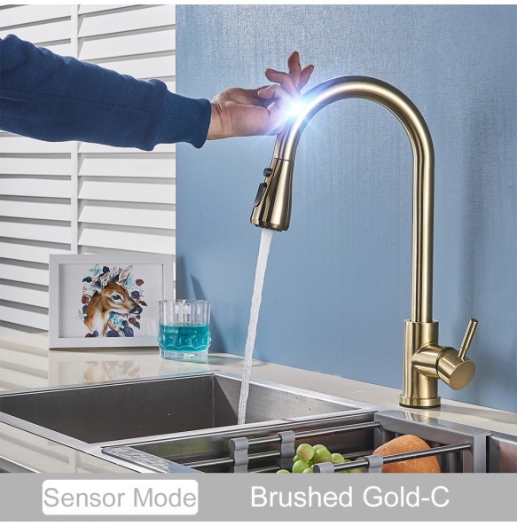 Pull Out Sensor Black Kitchen Faucet Sensitive Touch Control Faucet Mixer For Kitchen Touch Sensor Kitchen Mixer Tap