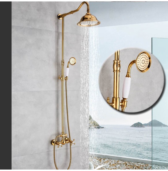 Golden Bathroom Shower Faucet 8