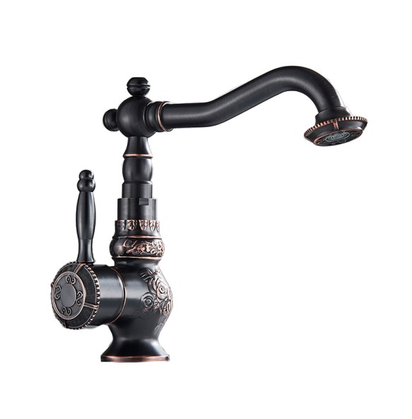 2024 New Home Decoration Bathroom Sink Mixer Faucet Crane Single Handle Water Tap Brass Antique Faucet Hot and Cold Water