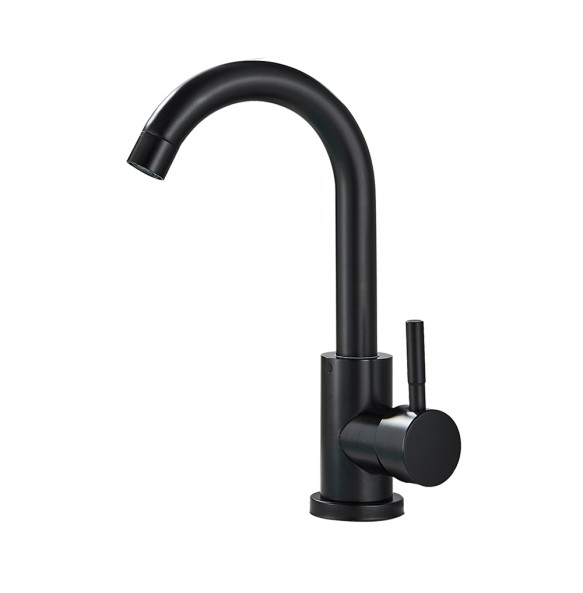 2024 New Black Basin Faucet Single Cold and Hot Bathroom Sink Tap Short Kitchen Mixer Can Rotatable