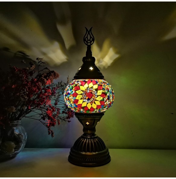 Turkish mosaic table Lamp vintage art deco Handcrafted lamparas de mesa mosaic Glass romantic bed light lamparas con mosaicos