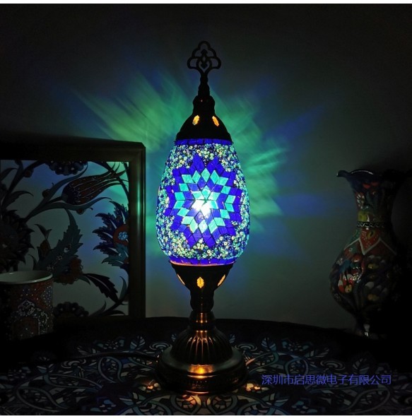 Turkish Table Lamp Vintage Art Deco Handcrafted Lamparas De Mesa Mosaic Glass Romantic Bed Light Lamparas Con  Night Lampe