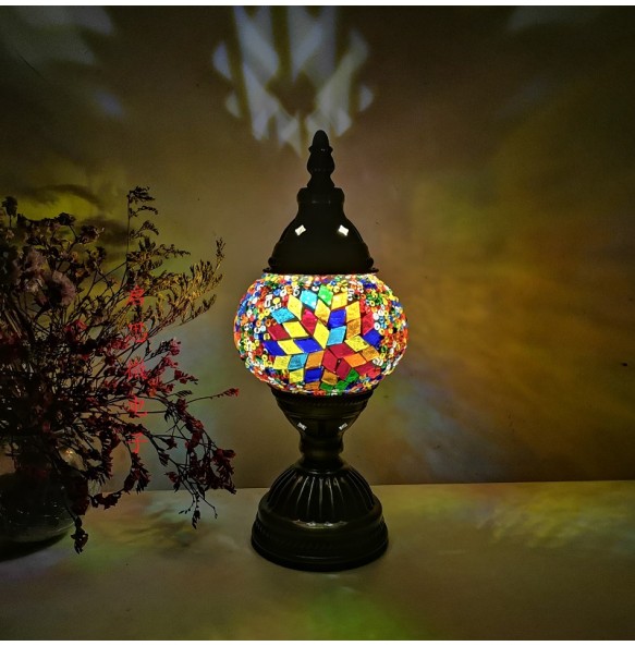 Turkish mosaic table Lamp vintage art deco Handcrafted lamparas de mesa mosaic Glass romantic bed light lamparas con mosaicos