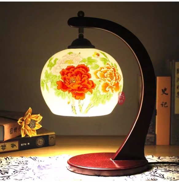 Chinese Vintage Ceramic Table Lamp Bedside Light Living Room Study Room Kids Room Retro Fashion Ceramic Table Lamp