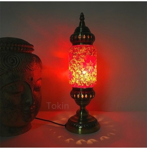 2020 New Turkish mosaic table Lamp vintage art deco Handcrafted lamparas de mesa Glass romantic bed light lamparas con mosaicos