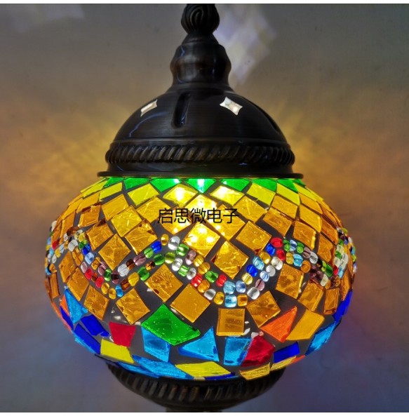 Newest style E14 Hand-inlaid glass mosaic bedroom living room decorative Table Lamps of Mediterranean style Turkish Lamps