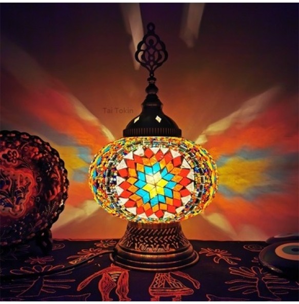 Turkish Led Table Light Bedroom Decoration Abajur Para Quarto Mosaic Glass Lampara De Noche Dormitorio Desk Lamp Nightlights