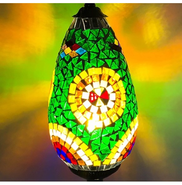 Oval Turkish Mosaic Table Lamp Vintage Art Deco Handcrafted Lamparas De Mesa Ball Glass Romantic Bed Light Led Night Lampe