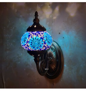 New Turkish Mosaic Wall Lamp Handcrafted Glass Luminaria Led Wall Light Corridor Sofa Background Lighting Home Room Decor Lampe