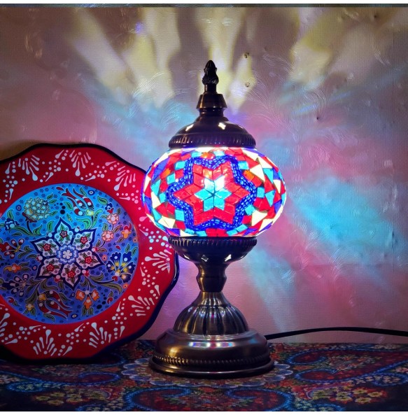 Turkish Mosaic Table Lamp Vintage Art Deco Handcrafted Lamparas De Mesa Mosaic Glass Bed Light Lamparas Con Mosaicos Night Light