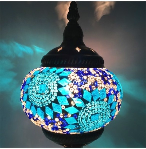 E14 Hand-inlaid Glass Mosaic Bedroom Living Room Decorative Table Lamps of Mediterranean Style Turkish Lamps