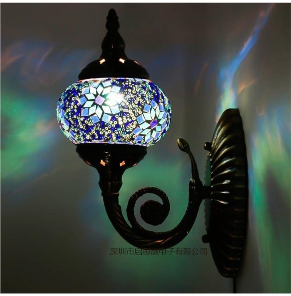 New Mediterranean style Art Deco Turkish Mosaic Wall Lamp Handcrafted mosaic Glass romantic wall light