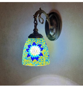 Turkish Mosaic Wall Lamp Handcrafted Glass Luminaria Led Wall Light Corridor Sofa Background Lighting Home Room Decor Lampe