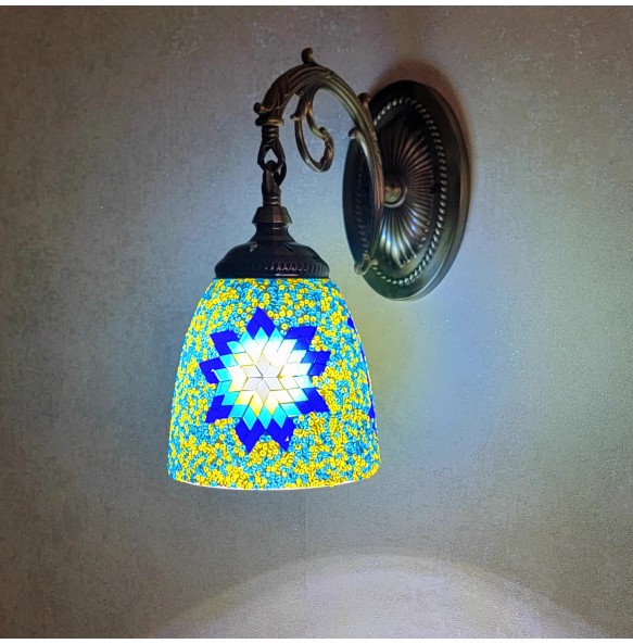 Turkish Mosaic Wall Lamp Handcrafted Glass Luminaria Led Wall Light Corridor Sofa Background Lighting Home Room Decor Lampe