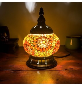 Newest Turkish Mosaic Table Lamp Vintage Art Deco Handcrafted Lamparas De Mesa Glass Romantic Bed Light Lamparas Con Mosaicos