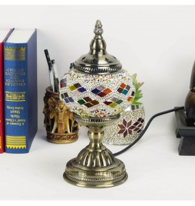 E14 Hand-inlaid Glass Mosaic Bedroom Living Room Decorative Table Lamps of Mediterranean Style Turkish Lamps