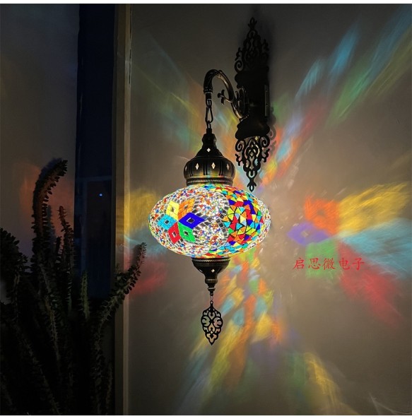 25cm Turkish Mosaic Wall Lamps Luminaria Applique Murale Intérieur Led Lampara Bedroom Living Room Balcony Aisle Decor Light