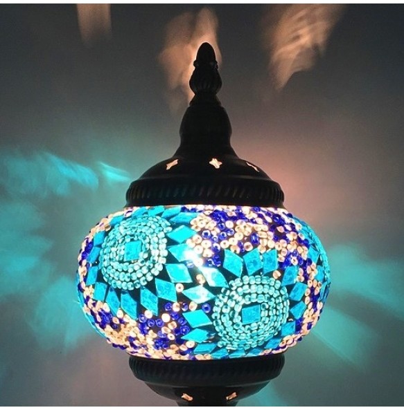 Newest E14 Hand-inlaid Glass Mosaic Bedroom Living Room Decorative Table Lamps of Mediterranean Style Turkish Lamps