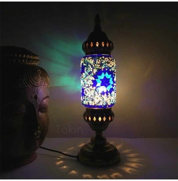 New style Turkish mosaic table Lamp vintage art deco Handcrafted lamparas de mesa Glass romantic bed light lamparas con mosaicos