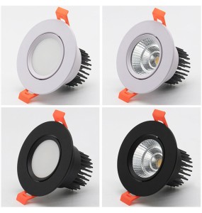 Dimmable 4 types round Recessed LED Downlights 5w7w9w12w15w COB LED CeilingLamp Spot Lights AC110-220V LED Lamp Indoor Lighting