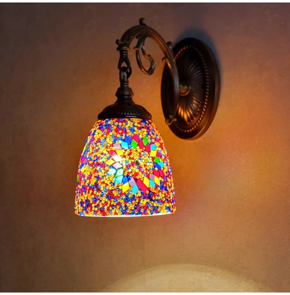 Turkish Mosaic Wall Lamp Handcrafted Glass Luminaria Led Wall Light Corridor Sofa Background Lighting Home Room Decor Lampe