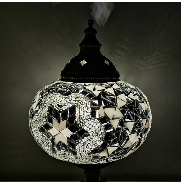 Turkish mosaic table Lamp vintage art deco Handcrafted lamparas de mesa E14 Glass romantic bed light lamparas con mosaicos