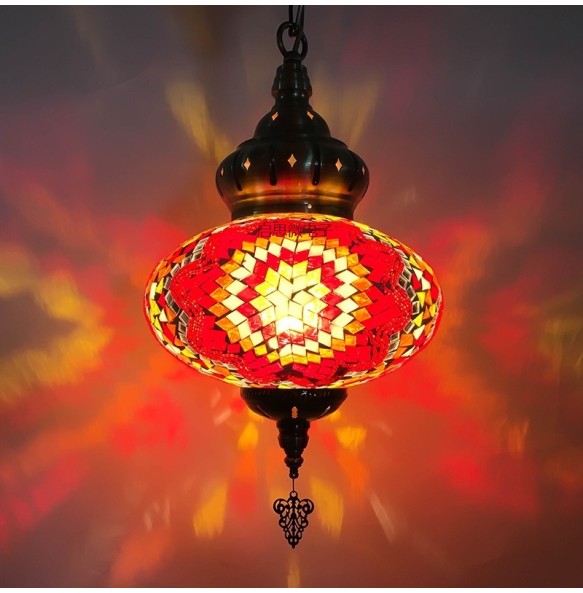 Dia 25cm New Style Turkey Ethnic Customs Handmade Lamp Romantic Cafe Restaurant Bar Tree Pendant Light Bar Mosaic Pendant Lamp