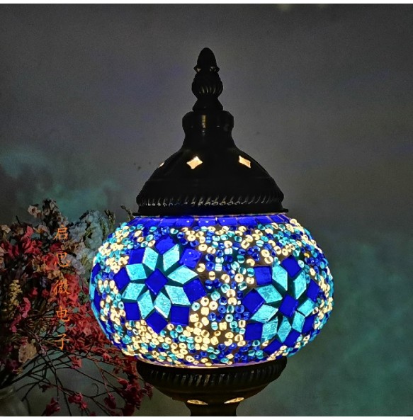 Turkish Swirling Dance Mosaic Table Lamp Vntage Deco Handmade Lamparas De Mesa Glass Romantic Bed Light Lampe Con Mosaicos