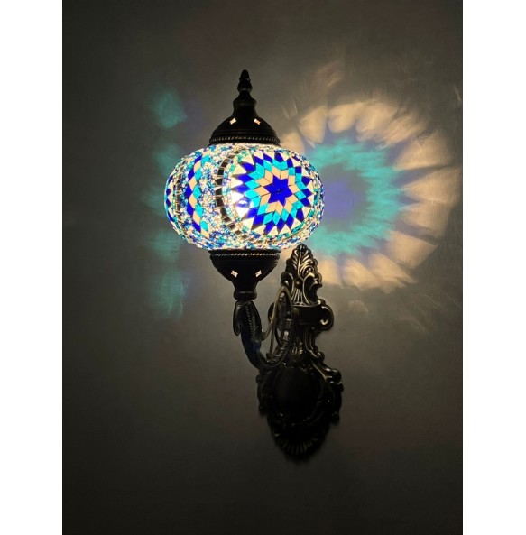 New Turkish Mosaic Wall Lamp Handcrafted Glass Luminaria Led Wall Light Corridor Sofa Background Lighting Home Room Decor Lampe