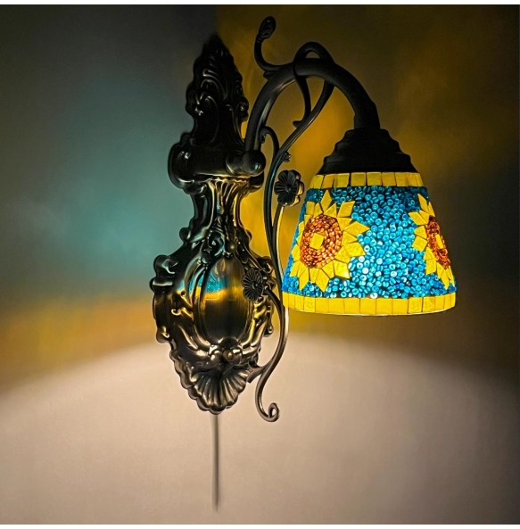 Turkish Mosaic Wall Lamp Handcrafted Glass Luminaria Led Wall Light Corridor Sofa Background Lighting Home Room Decor Lampe