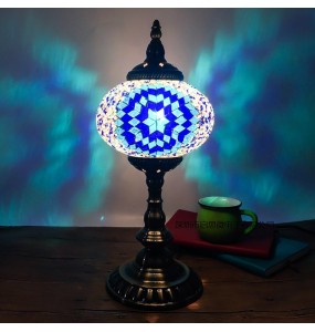 New Style E14 Hand-inlaid Glass Mosaic Bedroom Living Room Decorative Table Lamps of Mediterranean Style Turkish Lamps