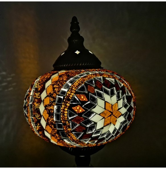 18cm Turkish Mosaic Swan Table Lamp Vintage Art Deco Handcrafted Lamparas De Mesa Glass Romantic Bed Light Lamparas Con Mosaicos