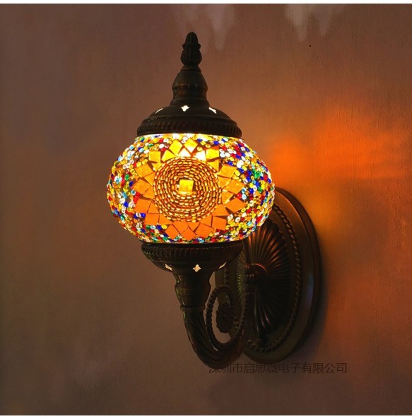 New Mediterranean style Art Deco Turkish Mosaic Wall Lamp Handcrafted mosaic Glass romantic wall light